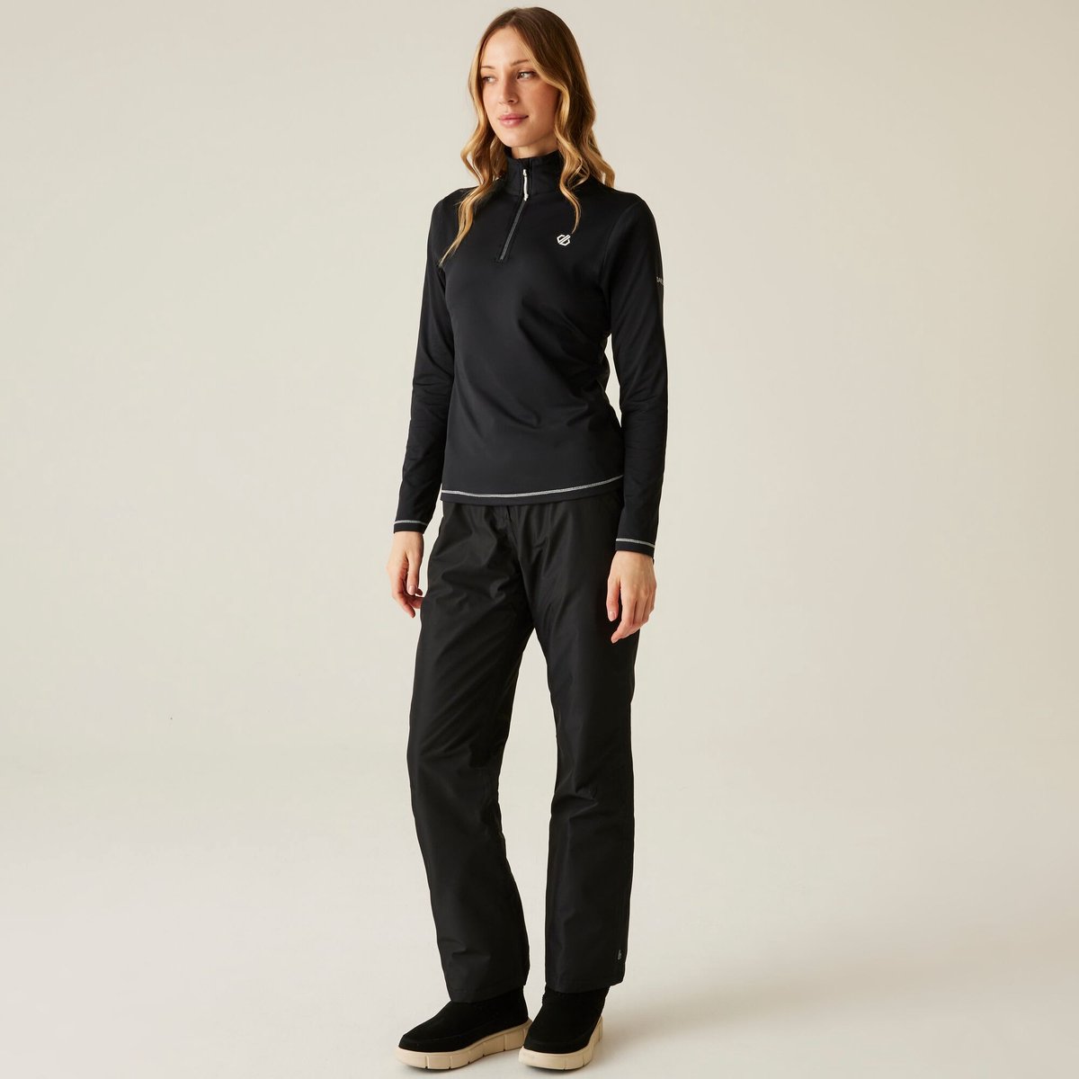 Pullover Sweat Fleece Ski Dames Midlayer Lowline II Zwart