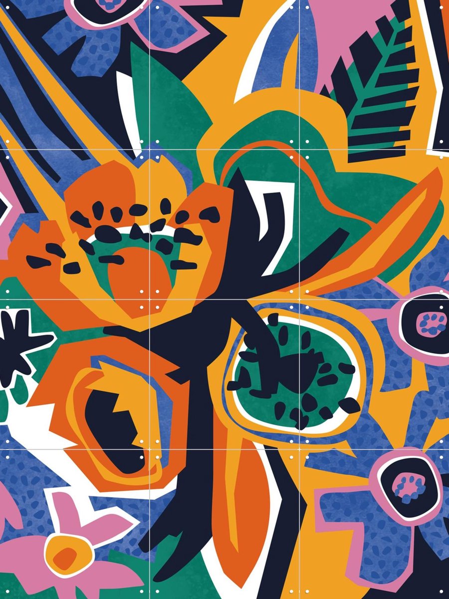 IXXI Buds, Megan Gallagher - 60 x 80 cm - Gratis ophangtool - Grote wanddecoratie en posters - Kleurrijk, Illustraties, Grafisch Ontwerp, Speels