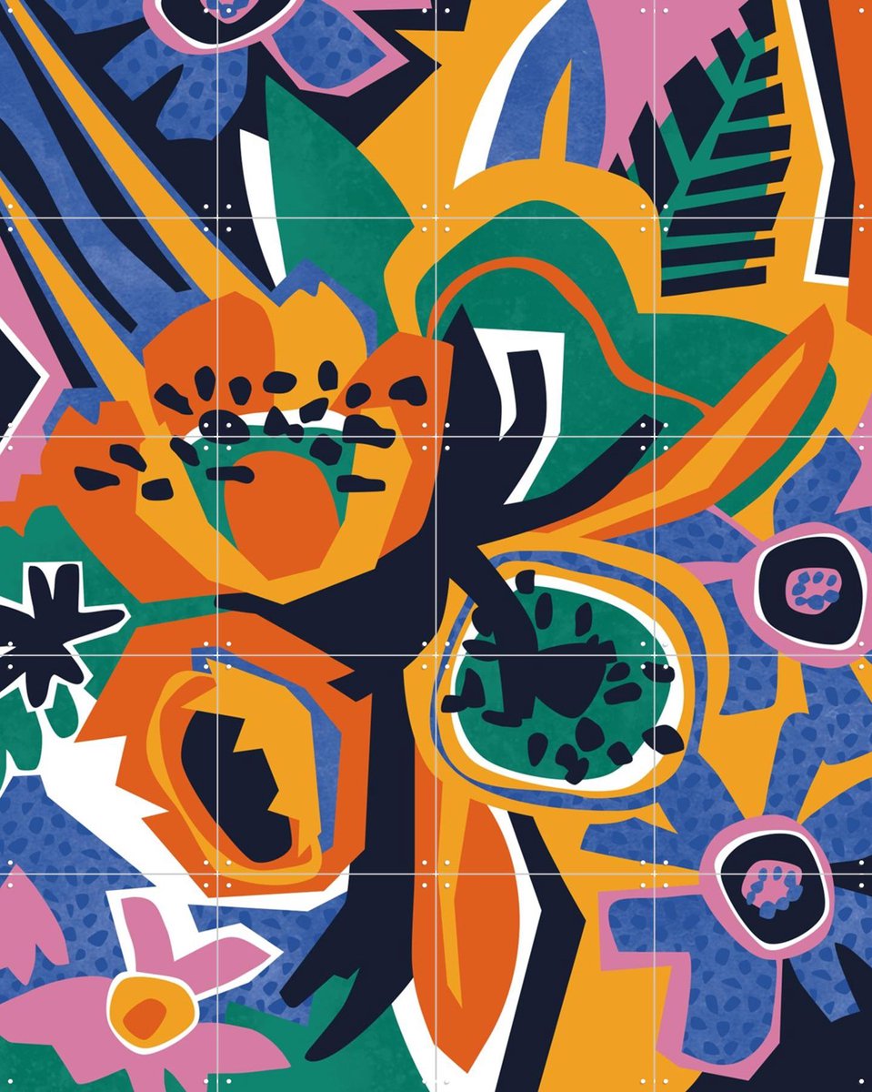 IXXI Buds, Megan Gallagher - 80 x 100 cm - Gratis ophangtool - Grote wanddecoratie en posters - Kleurrijk, Illustraties, Grafisch Ontwerp, Speels