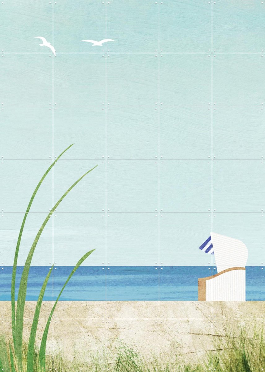IXXI Beach Chair, Henry Rivers - 100 x 140 cm - Gratis ophangtool - Grote wanddecoratie en posters - Illustraties, Badkamer, Zeelandschappen & Kust