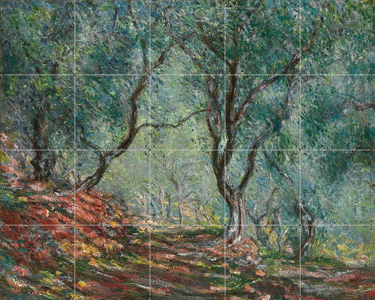 IXXI Olive Trees in the Moreno Garden, Claude Monet & Bridgeman Images - 100 x 80 cm - Gratis ophangtool - Grote wanddecoratie en posters - Klassiek,