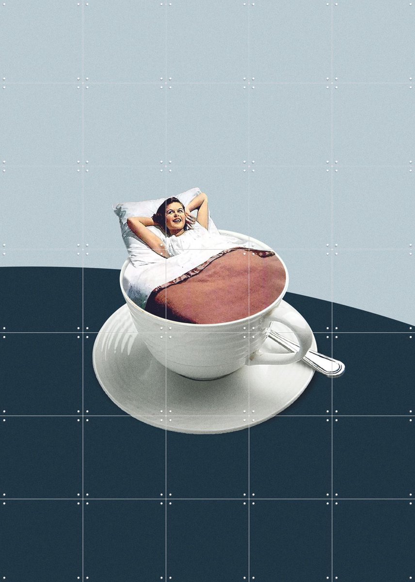 IXXI Morning Rituals, Maarten Léon - 100 x 140 cm - Gratis ophangtool - Grote wanddecoratie en posters - Vintage, Speels, Illustraties, Mancave, Eten