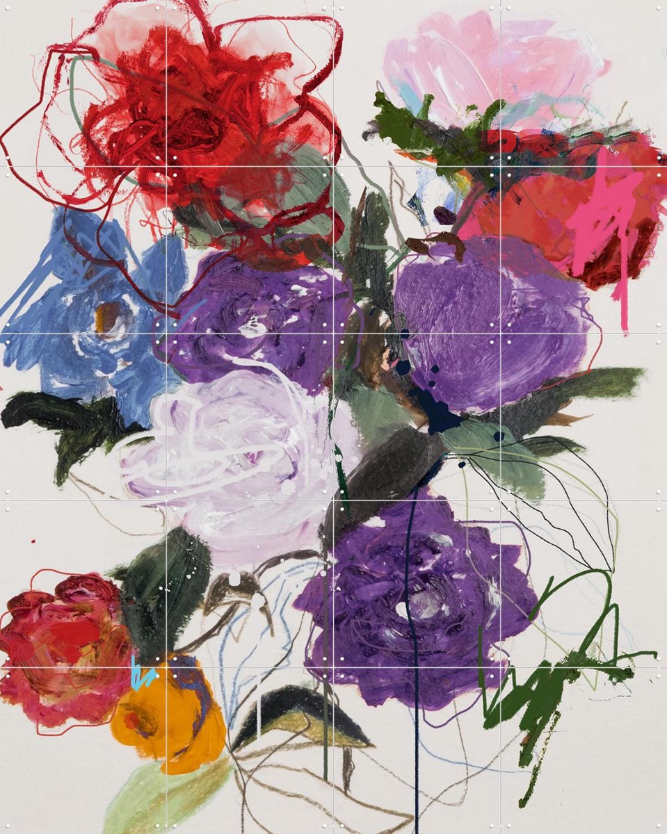IXXI Eternity, Leigh Viner - 80 x 100 cm - Gratis ophangtool - Grote wanddecoratie en posters - Schilderijen, Kwaststreken, Abstract, Kleurrijk