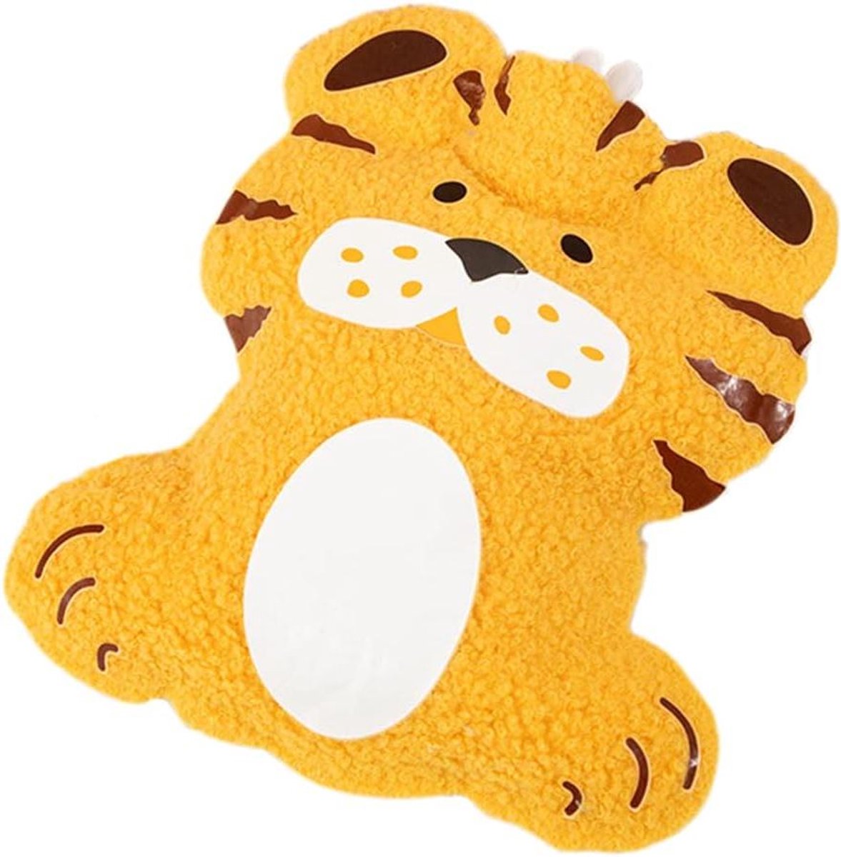 Warmwaterkruik met overtrek - premium wollig - warmwaterzak van PVC - deksel - schattig diermotief - cadeau voor vrouwen, mannen, kinderen - tijgers.