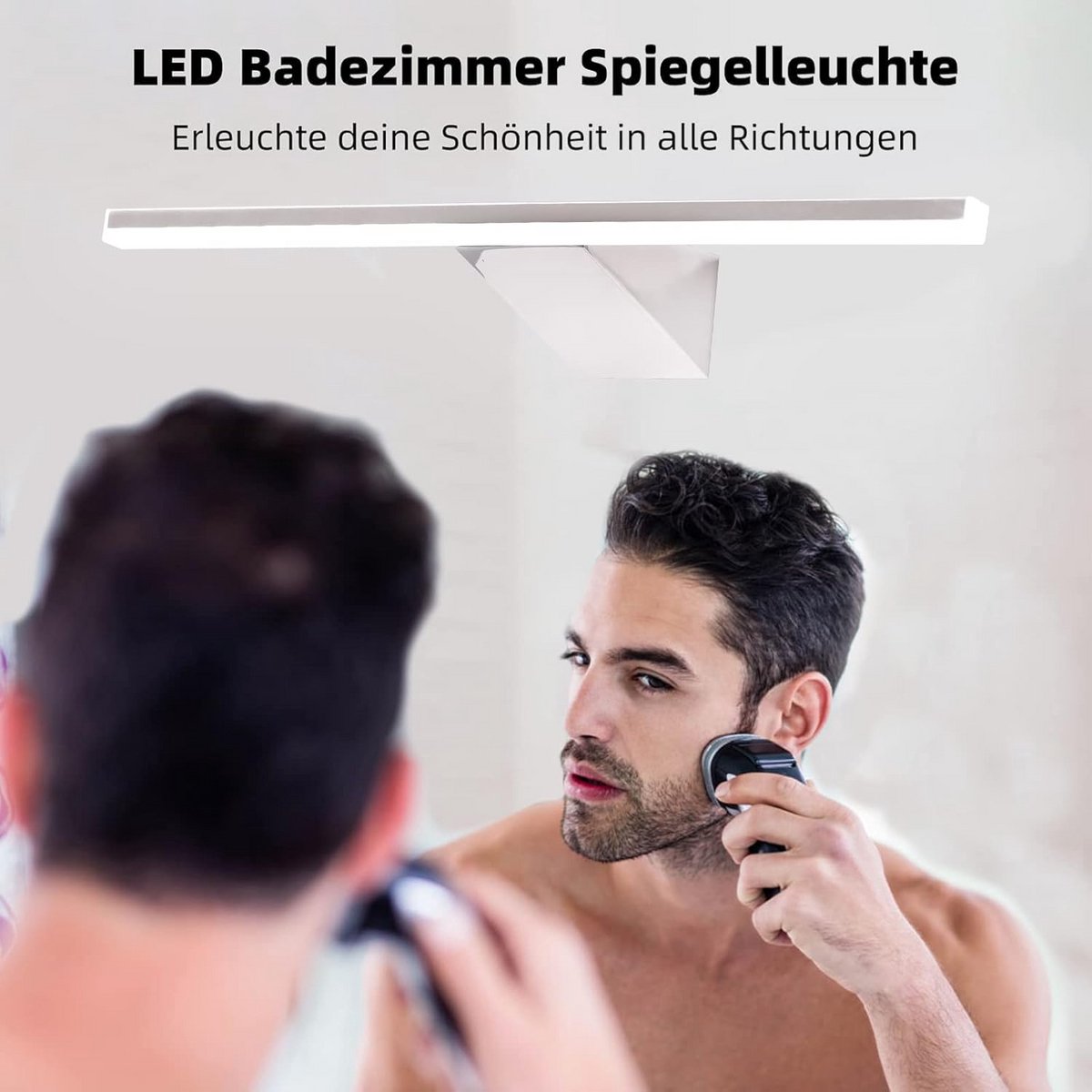 Wandlamp badkamer RVS 40cm 10W LED Neutraal Wit IP44 Waterdicht