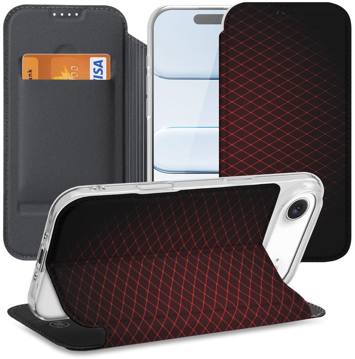 Book Cover iPhone Air Geruit Rood