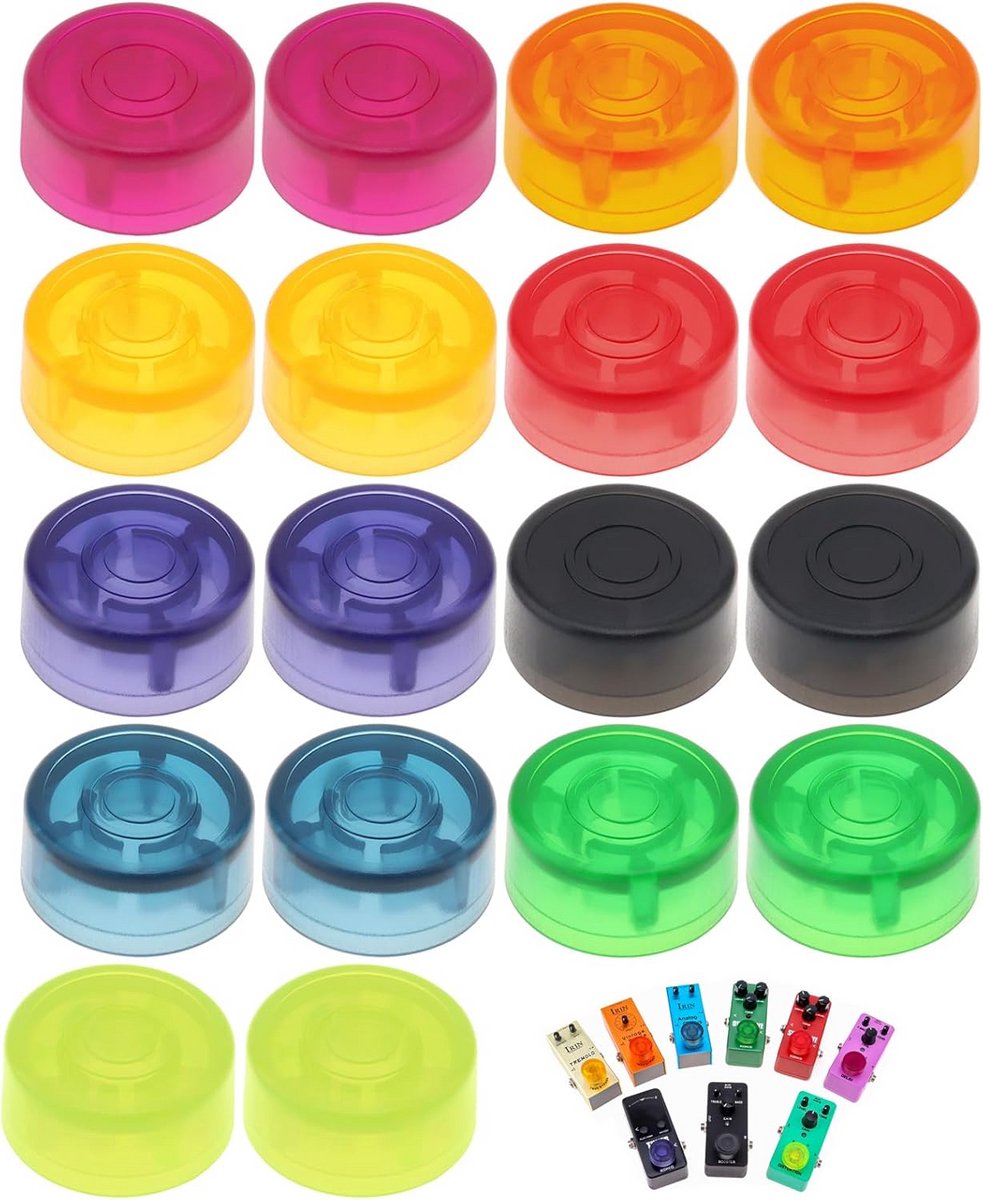 Gitaar Effect Pedaal Caps - Voetschakelaar Toppers Pedaal Beschermers - Pedaal Beschermen - Anti-slip Ontwerp - 18 stuks