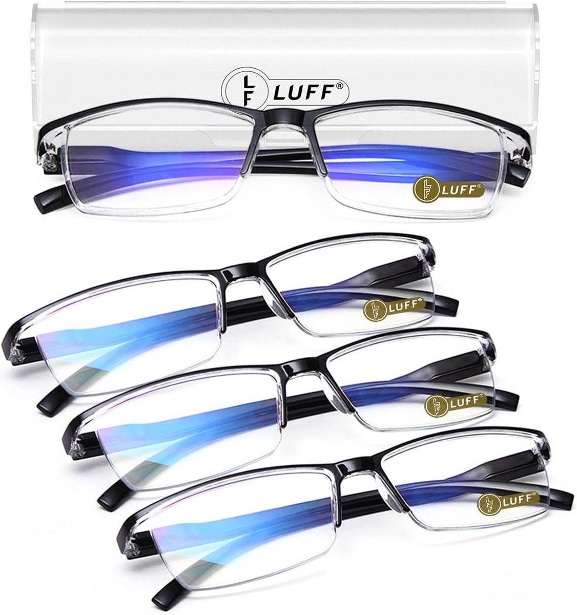 Set van 4x Anti-Blauw Licht Leesbrillen +2.0 Sterkte Lichtgewicht