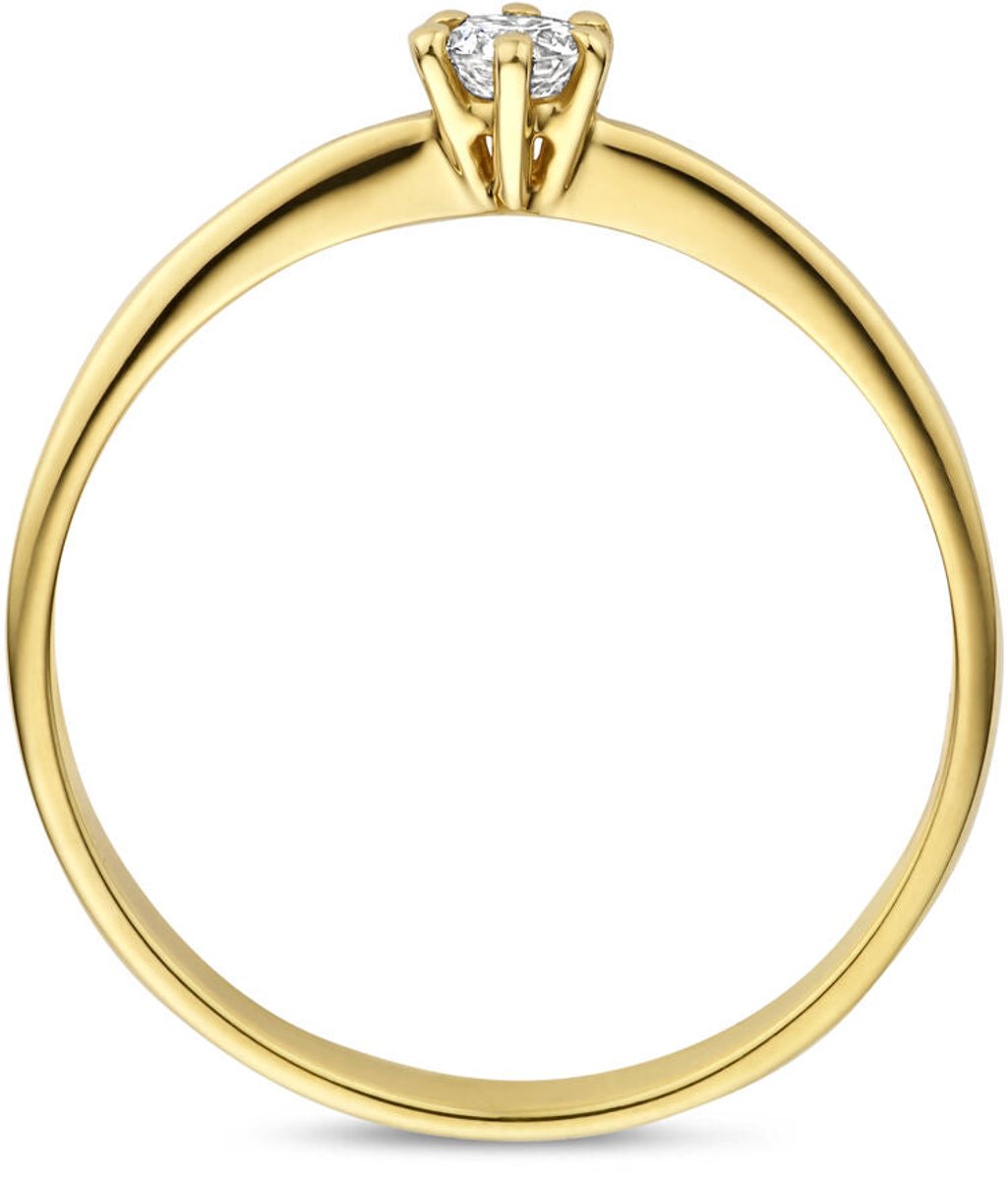 14K Geelgouden Ring met Lab Grown Diamant 0.10 ct 4035497 – G VS