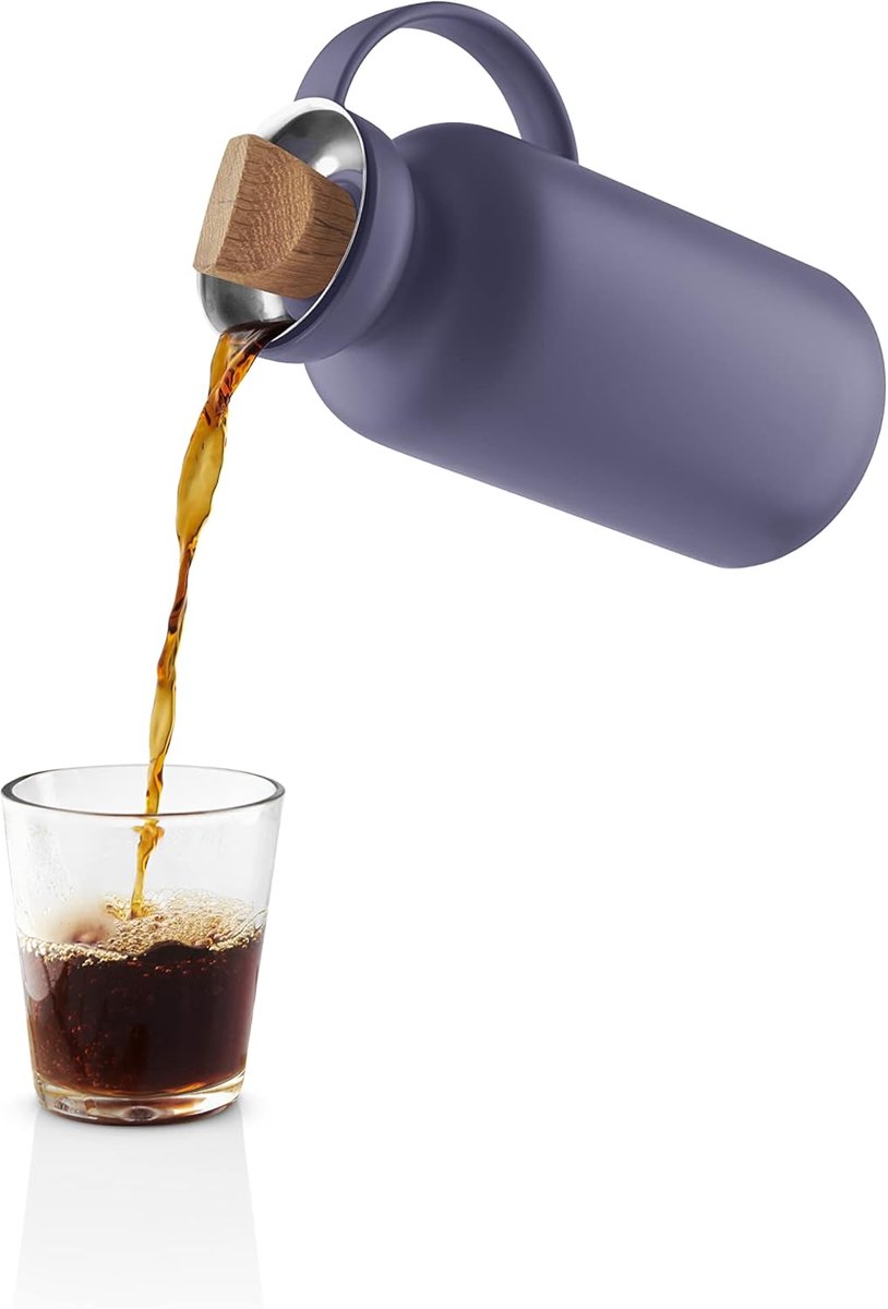 Thermoskan 1 Liter - Isolatiekan Drank - Koffie Warm Houden - 100% Druppelvrij Ontwerp - 1 Liter Capaciteit - Violet Blue