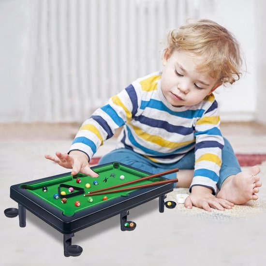Kleine biljarttafel - Mini pooltafel - Familie spelletjes - Draagbaar en compleet - 56 x 32 x 155 cm — afbeelding 3