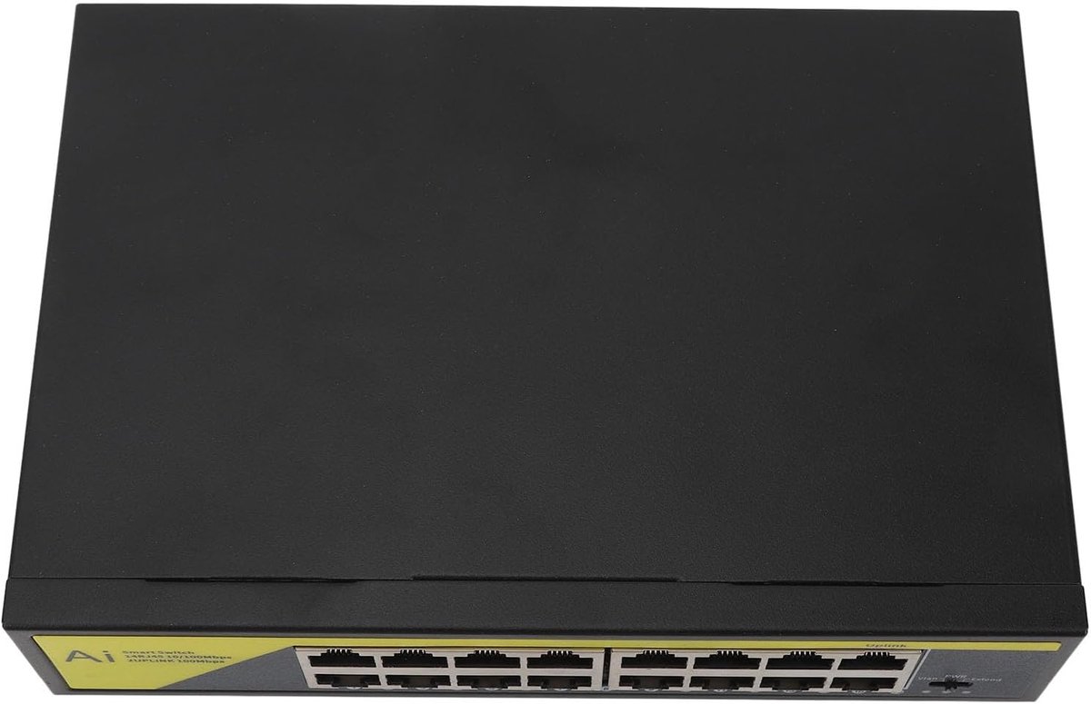 PoE Switch - Netwerk Switch - Netwerk Uitbreiding - Stille Werking - 16 Poorten