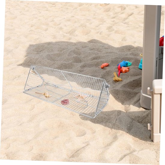 Opvouwbare Zandzeef - Strand Zeef Net - Strand Schoonmaken - Roestvrij Staal - 50x20x19 cm - Zilver — afbeelding 3