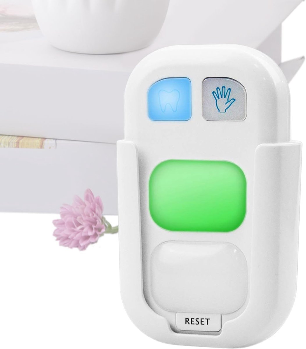 Tandenpoetstimer Kinderen - Hygiëne Gadget - Tijd Training - LED Verlichting - 13x5x13 cm - Wit