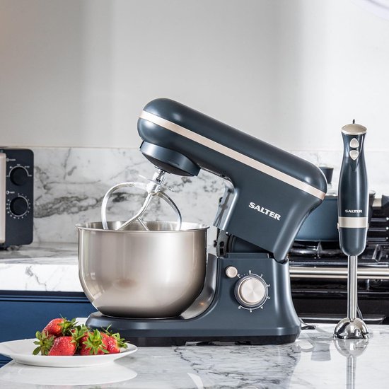 Staande Mixer - Keukenmixer Keukenapparaat - Thuis Bakken - 1200W 6 Snelheden - 5L Kom - Blauw Grijs — afbeelding 3