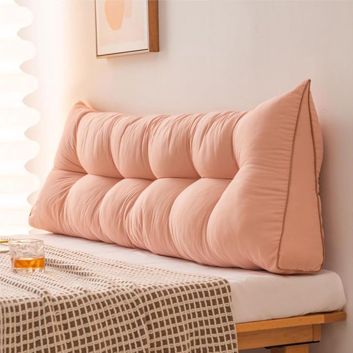 Groot Wigkussen - Hoofdeinde Kussen - In Bed Zitten - Volledige Queen Size - 200 cm Lengte