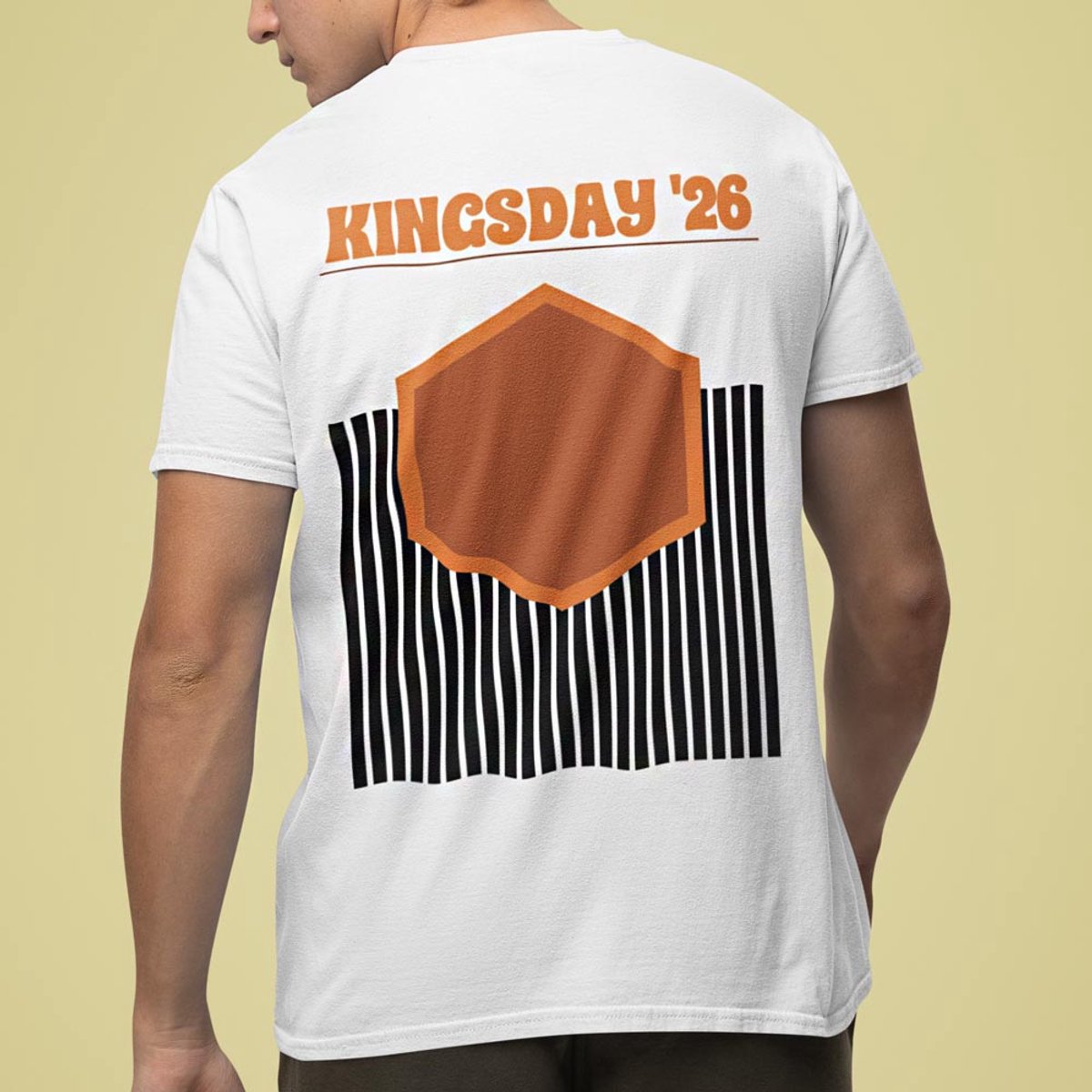 Wit T-shirt Koningsdag '26 Oranje S