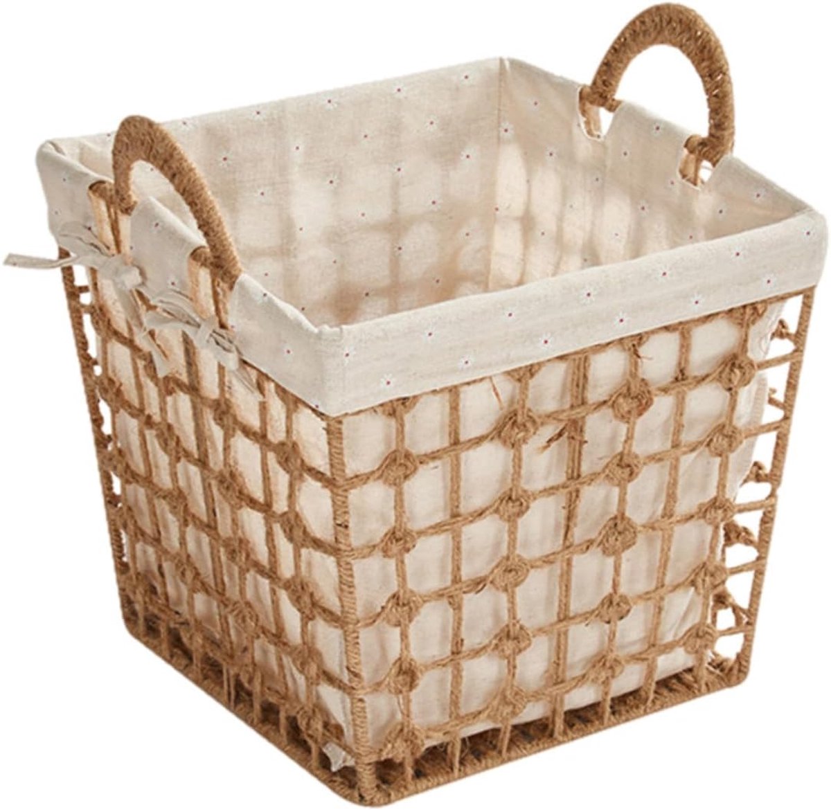 Wasmand Vierkant - Opbergmand - Kleding Opbergen - Stijlvol Ontwerp - 27x27cm - Zoals Getoond