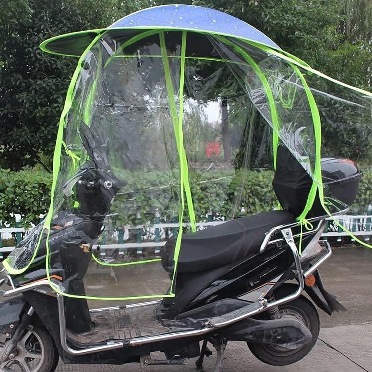 Scootmobiel Overkapping - Regen en Zonnescherm - Veilig Rijden - Waterdicht 210D Polyester - Opvouwbaar Ontwerp - Zilverkleurig