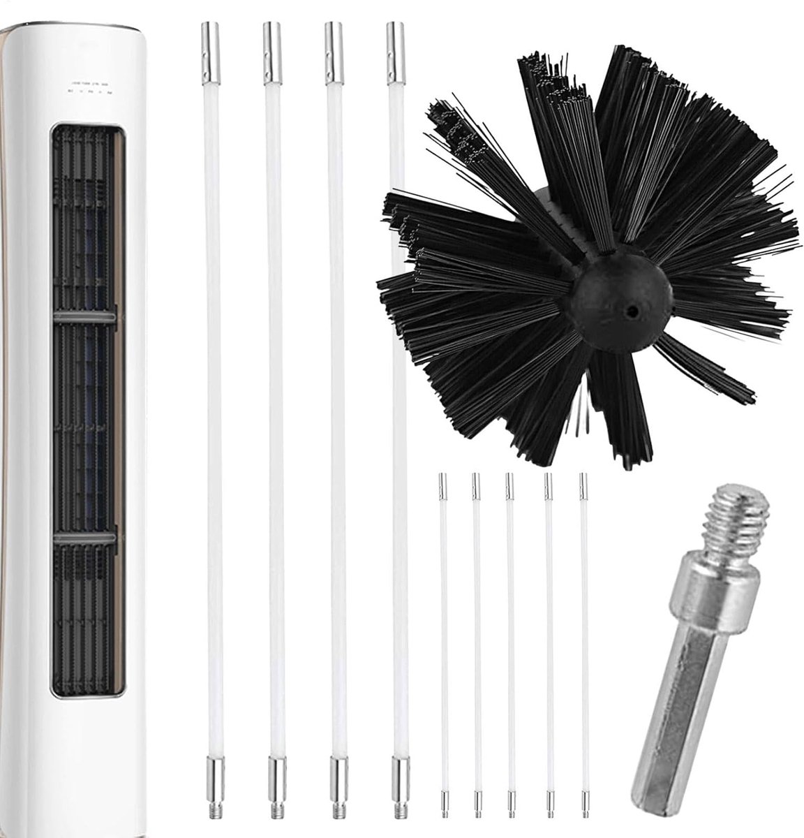 Schoorsteen Sweep Kit - Droger Duct Cleaner - Kanalen Reinigen - Nylon Borstelkop - 42L x
