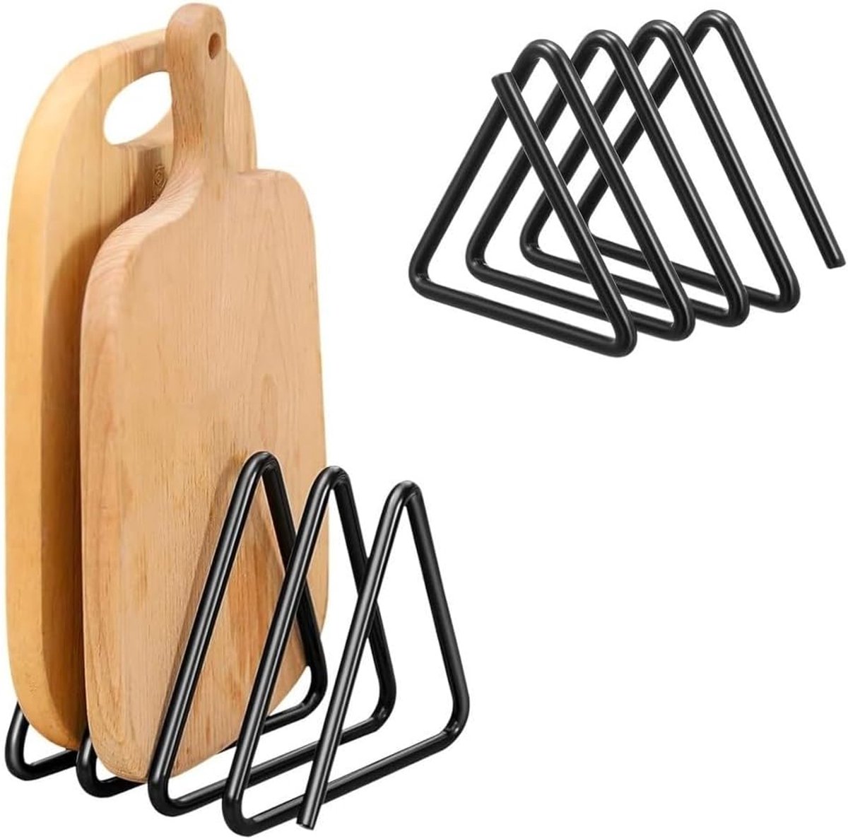 Snijplank Houder - Keuken Organizer - Ruimte Besparen - Driehoekig Ontwerp - 10x10x10 cm - Zwart