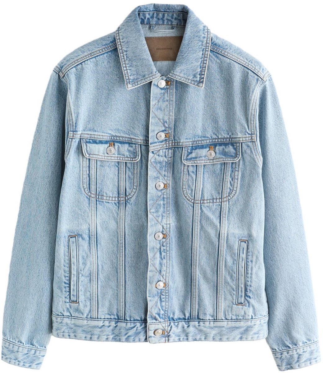 Next - Heren - Denim jack met knopen - Blauw