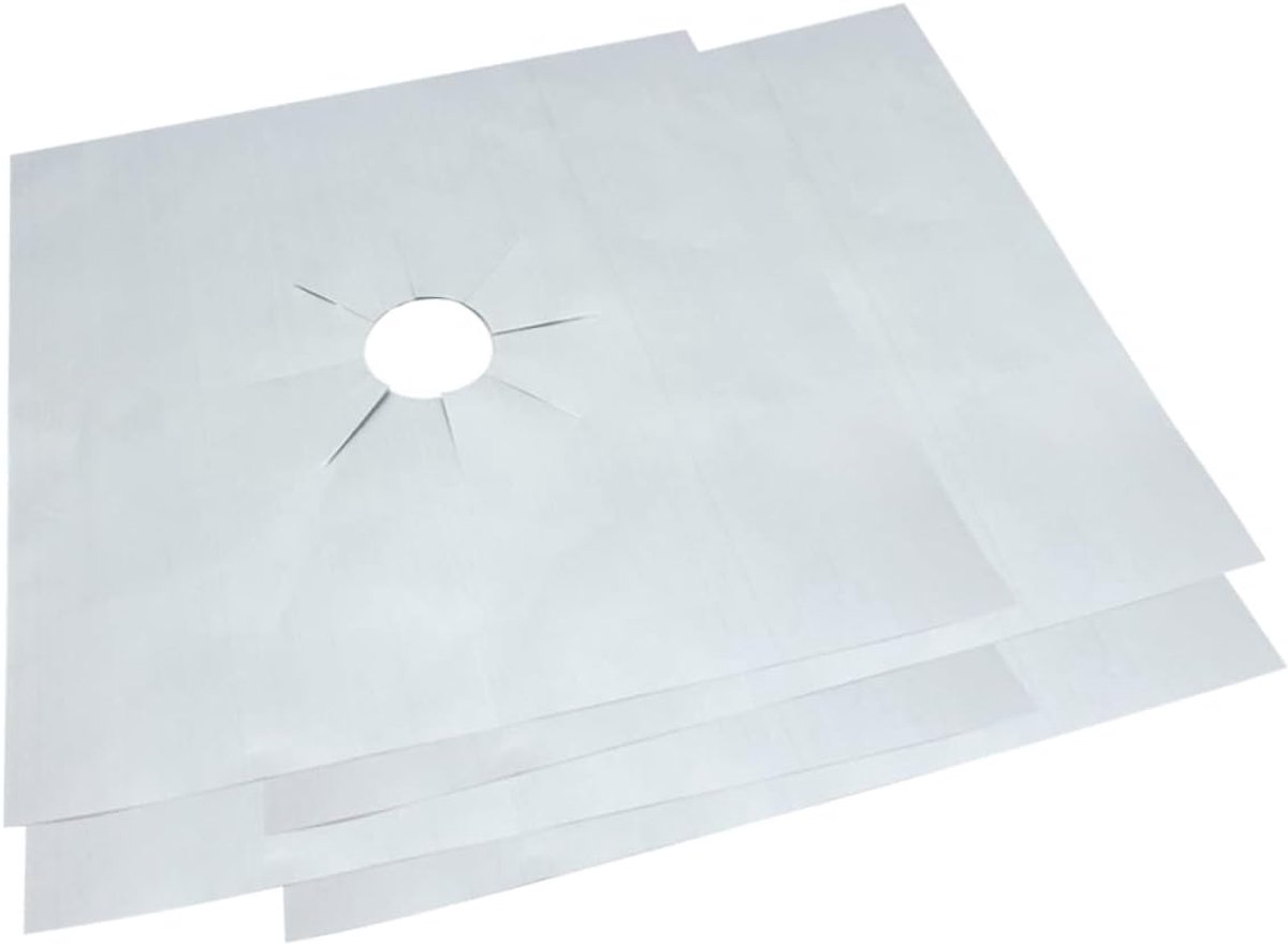 Oven Voeringen Kookplaat Beschermers Gemakkelijk Schoonmaken Herbruikbaar Antiaanbak 27x27 cm Zilver