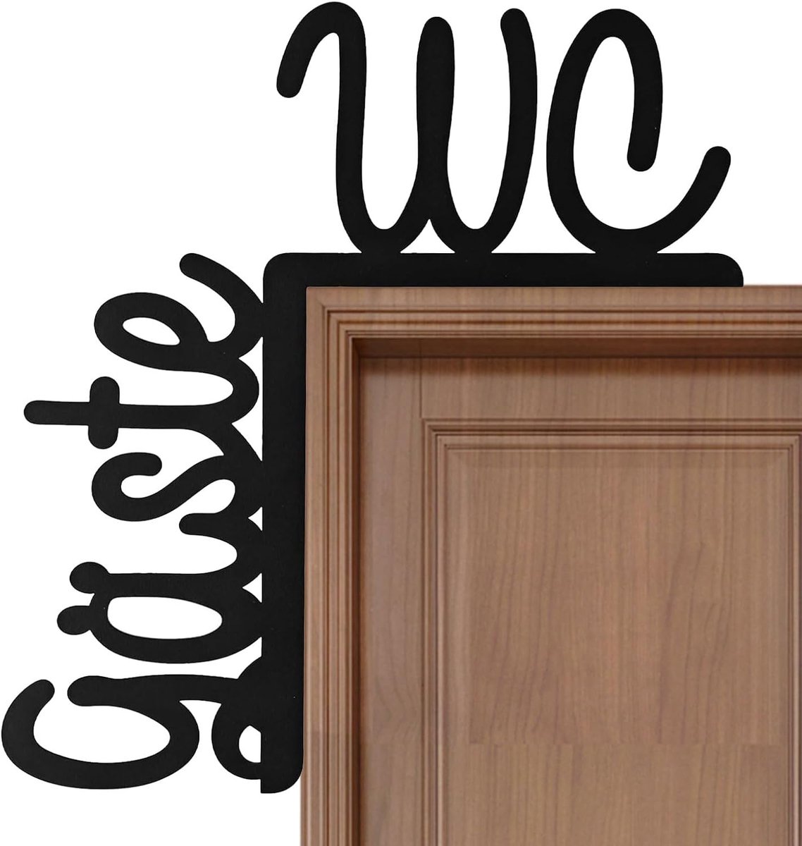 Toilet Deur Sticker - Gasten Toilet - Aanduiding Deur - Zonder Lijm - Zwart