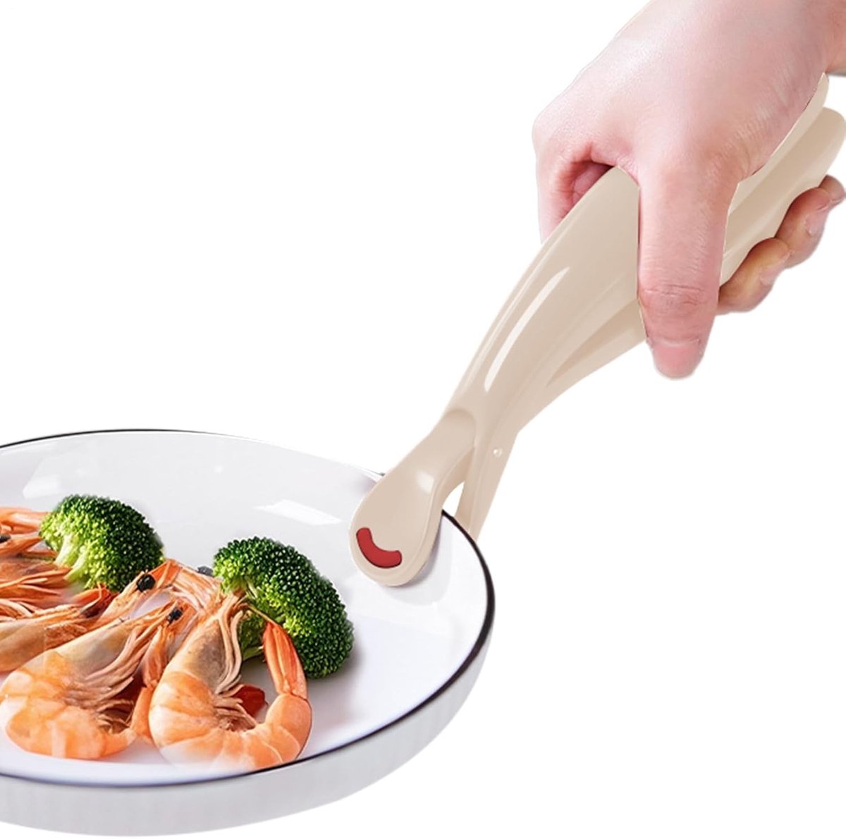 Pizzapan Grijper - Schaalhouder - Hete Platen Vangen - Antislip Hittebestendig - 18.9 cm - Wit