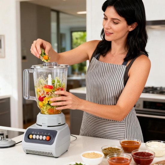 Persoonlijke blender - Smoothie maker - Gezonde dranken maken - Dubbele beker ontwerp - 37x18x37 cm - Wit — afbeelding 3