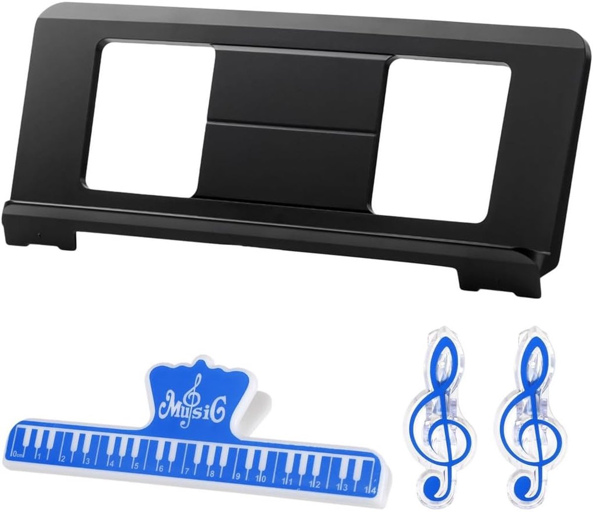 Bladmuziek Stand - Boekhouder - Muziek Leren - Draagbaar Ontwerp - 49.5 x 21.1 cm - Zwart