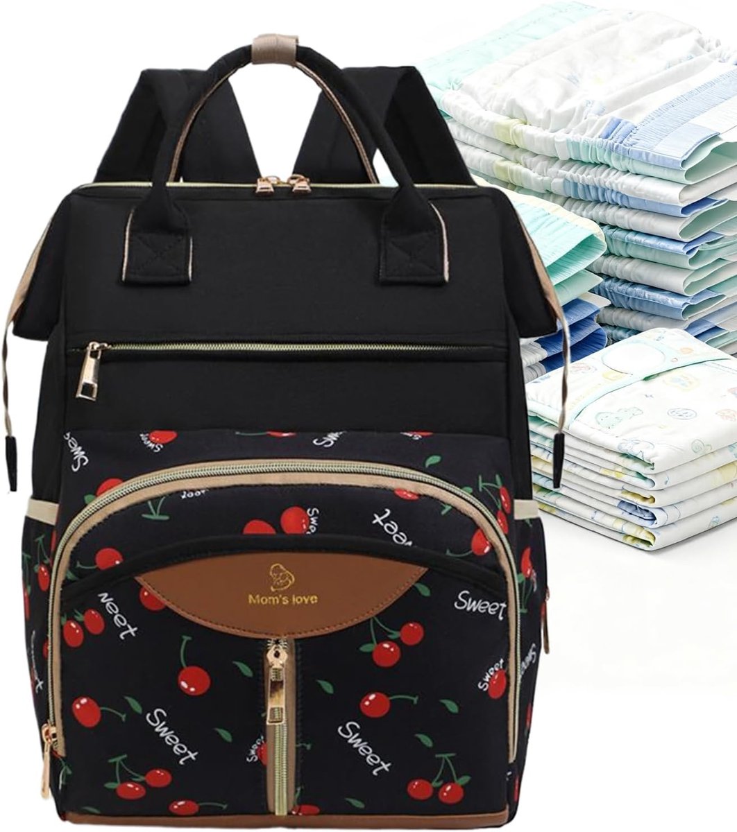 Luiertas Rugzak - Baby Organizer - Reizen met baby - Ruime georganiseerde opslag - 38 x 26 x 18 cm