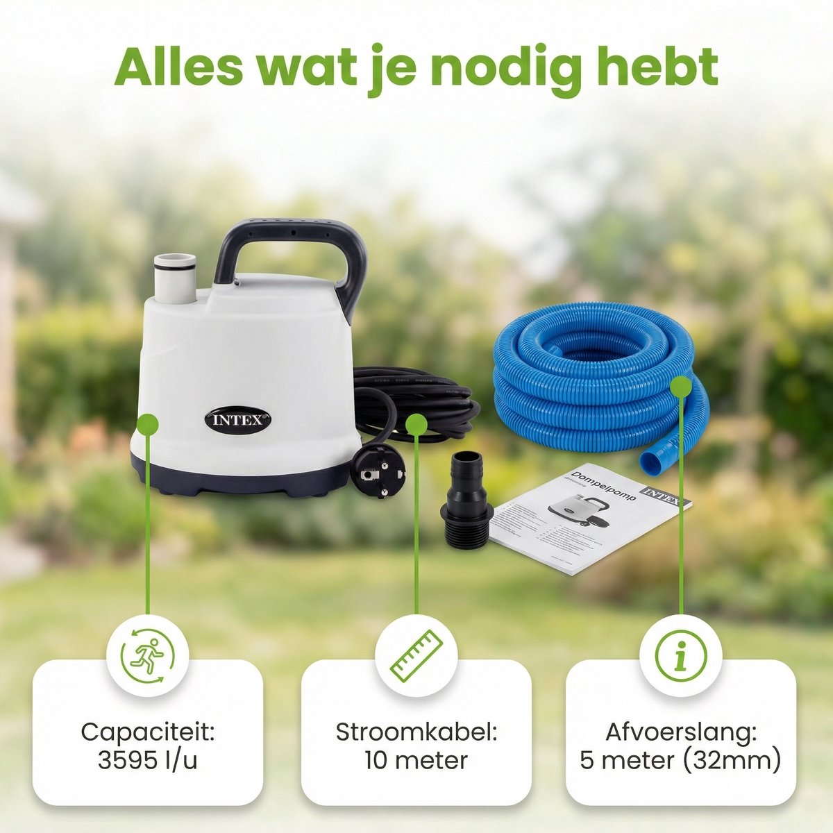 Intex Dompelpomp - 3595 liter per uur - 28606 - Zwembad Leegpompen - Waterpomp Zwembad - Dompelpomp Zwembad - Waterafvoer Zwembad - Zwembad Onderhoud – foto 3
