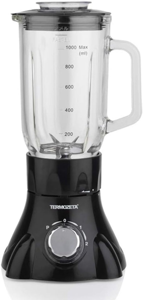 Keukenmachine - Mixer - Smoothies Maken - Glazen Kan - 1 Liter Capaciteit - Zwart