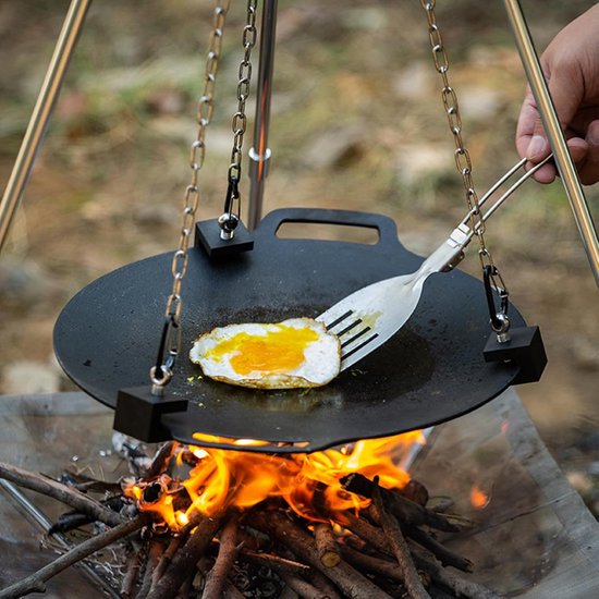 Kampvuur Statief - Kookrek Buiten - Open Vuur Koken - In Hoogte Verstelbaar - Aluminium Legering — afbeelding 2