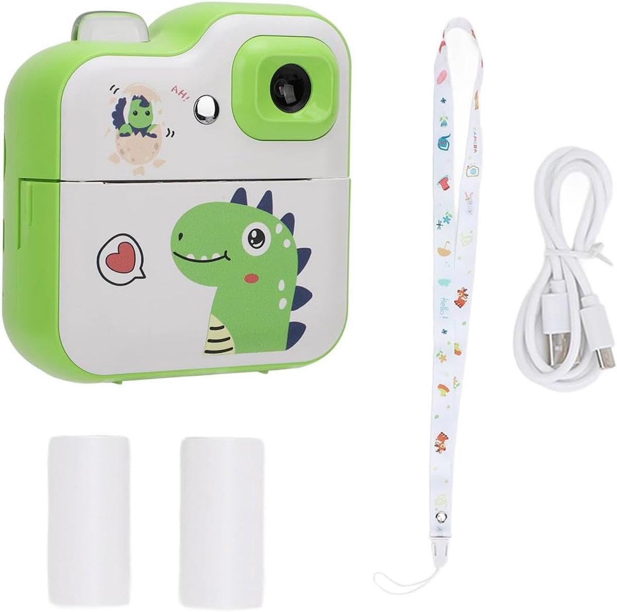Thermische Printcamera - Digitale Camera - Direct Printen - 2.4 Inch HD Scherm - 1200mAh Batterij - Groen Dinosaurus