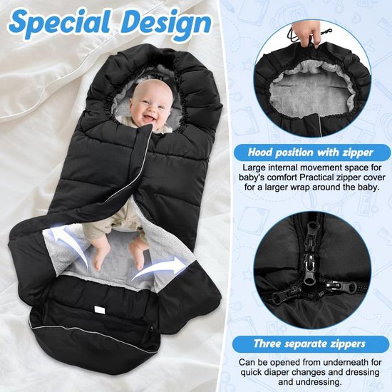 Universele Winter voetenzak voor Kinderwagen Baby - Waterdicht en Winddicht van Universele — afbeelding 5
