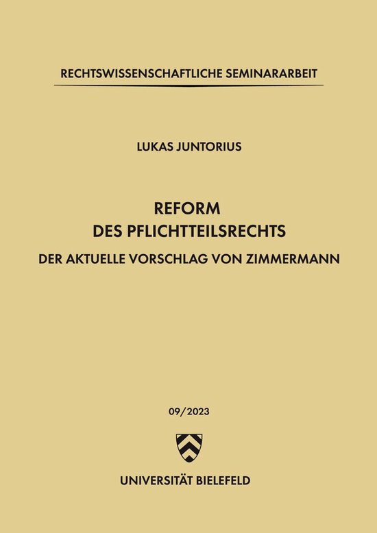 Reform des Pflichtteilsrechts - cover