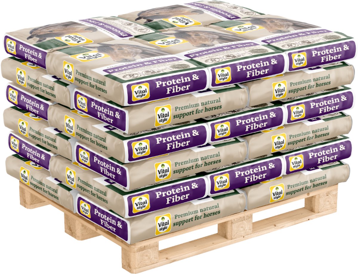 Vitalstyle RuwvoerMix Protein & Fiber - Paardenvoer - Ruwvoer met Extra Eiwit -Vezelrijk - 24 x 15kg