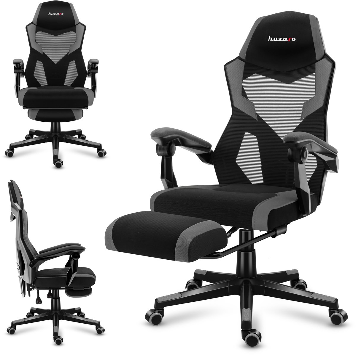 Huzaro Combat 3.1 Carbon Gamingstoel - Ergonomische Game Stoel met Verstelbare Functies - Comfort - Grijs