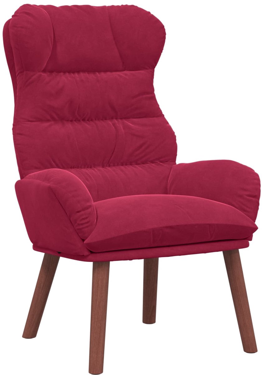vidaXL Fauteuil - Wijnrood - 69 - x - 74 - x - 93 - cm - Fluweel