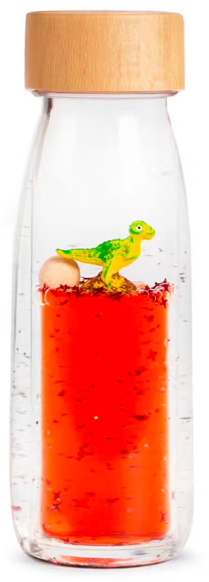 Petit Boum - Babyspeelgoed sensorische fles met geluid - Rood