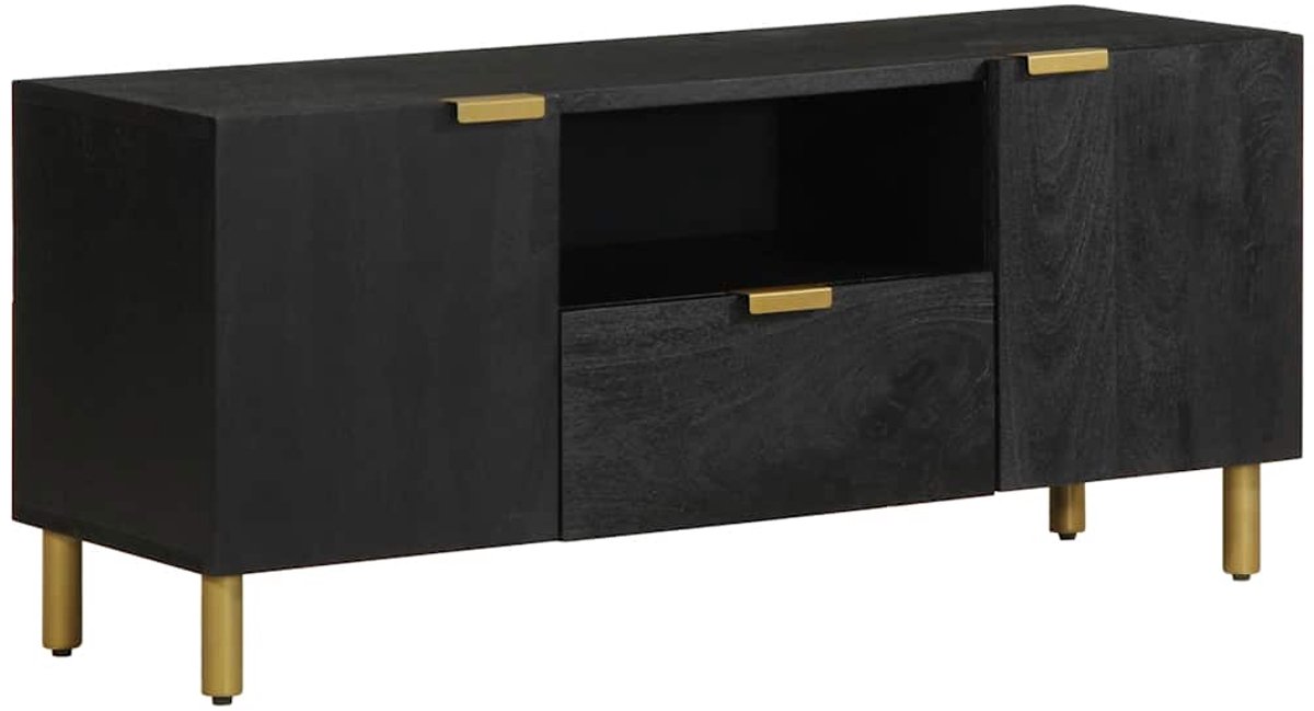 vidaXL - tv-meubel - 105x33x46 - cm - bewerkt - hout - zwart