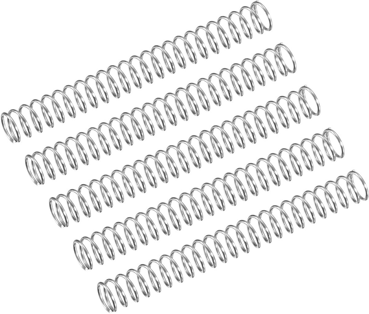 5 stuks drukveren 304 RVS 4mm doorsnede 35mm lengte compressieveren