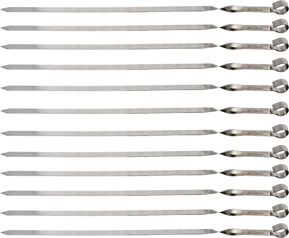 RVS Spies Set 60 cm - Extra Sterke Satéspiesen voor Barbecue en Mangal (12 stuks)