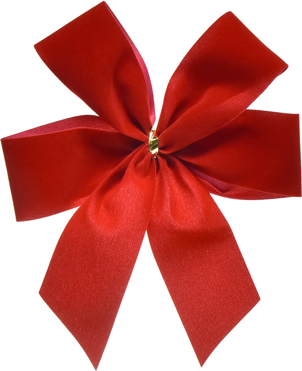 Decoratieve strik rood fluwelen strik 4cm breed Kerststrik voor buiten