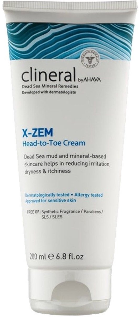 AHAVA Clineral X-ZEM Head-to-Toe Cream - Alomvattende Huidverzorging | Vermindert Jeuk, Droogheid & Roodheid | Speciaal voor Gevoelige Huid & Eczeem | Exceem Crème & Zalf - 200ml