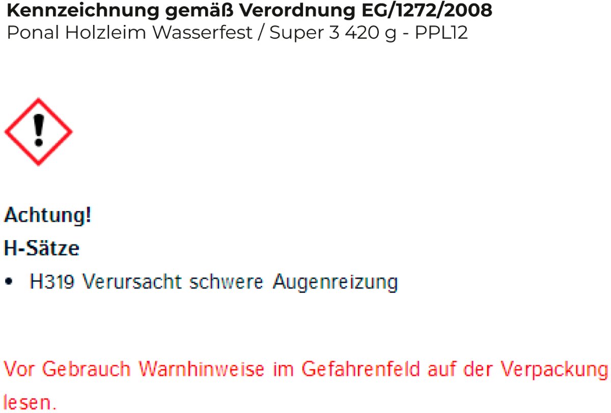 Ponal Houtlijm Waterbestendig / Super 3 420 g - PPL12