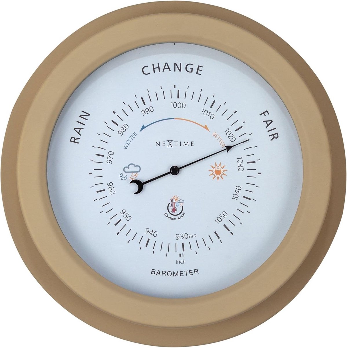 Weerstation Buiten - Metalen Barometer voor Tuin en Buitenleven Ø22cm