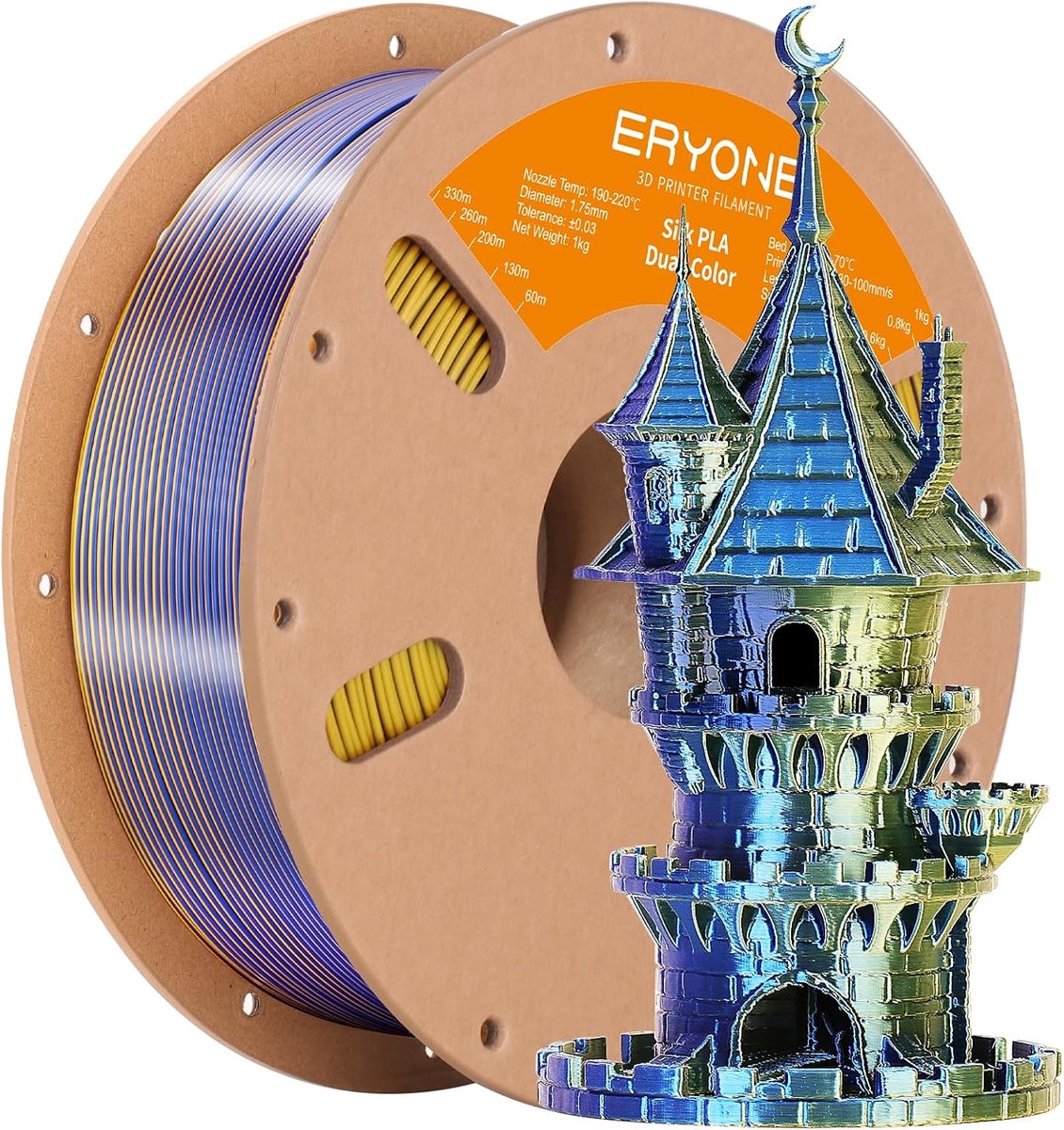 3D Printer Filament - PLA Draad - Creatief Printen - Tweekleurig Effect - 1.75mm 1kg - Goud Paars